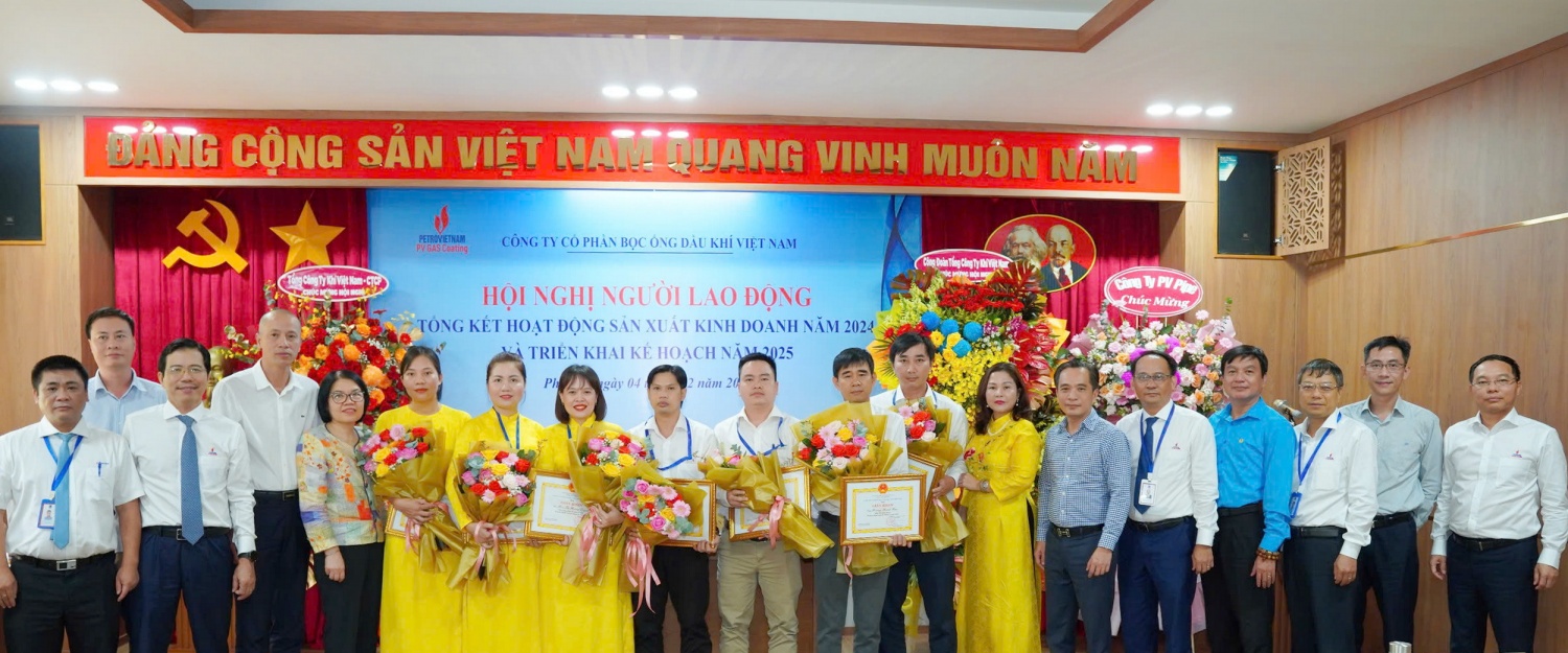 Chúc mừng tập thể và NLĐ PV GAS COATING nỗ lực hoàn thành nhiệm vụ 2024 Chúc mừng tập thể và NLĐ PV GAS COATING nỗ lực hoàn thành nhiệm vụ 2024