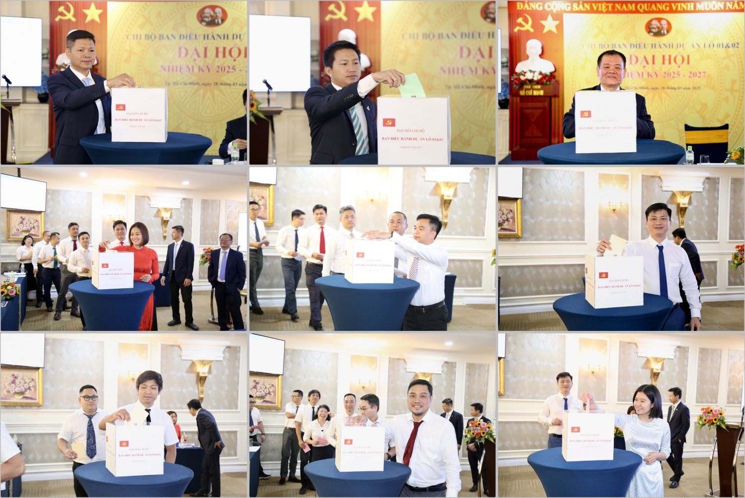 Các đại biểu tham gia bỏ phiếu bầu cử Chi ủy nhiệm kỳ mới