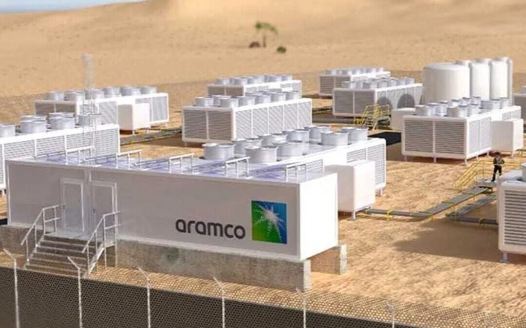 Nhà máy thu hồi trực tiếp CO2 từ không khí của Aramco. Ảnh AFP