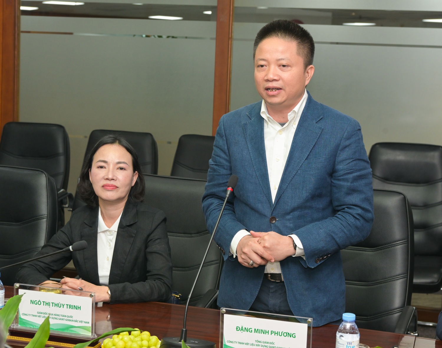 Ông Đặng Minh Phương, Tổng Giám đốc Saint-Gobain Bắc Việt Nam phát biểu tại Lễ ký kết