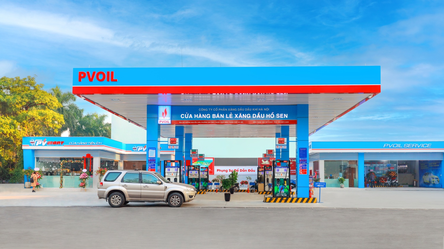 Cửa hàng xăng dầu PVOIL tại Hà Nội với các dịch vụ tiện ích phi xăng dầu