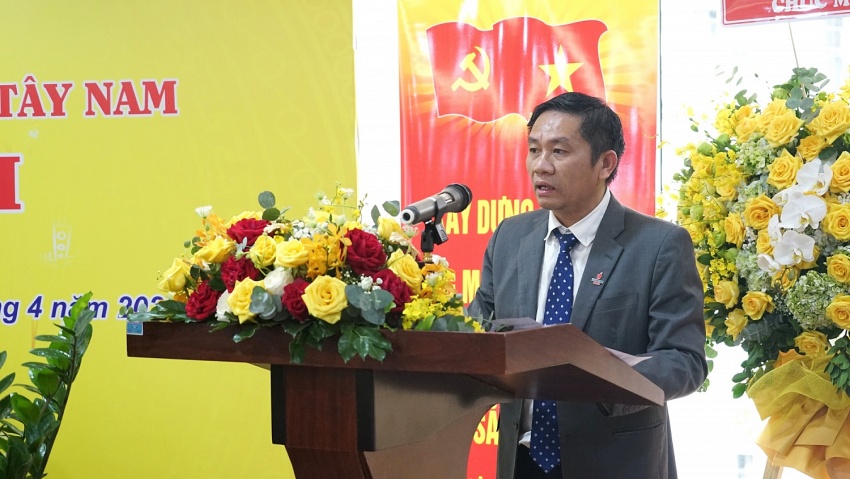 Bí thư Đảng ủy, Tổng giám đốc SWPOC Trần Thanh Hải báo cáo kết quả hoạt động nhiệm kỳ 2020 - 2025 của Chi bộ SWPOC