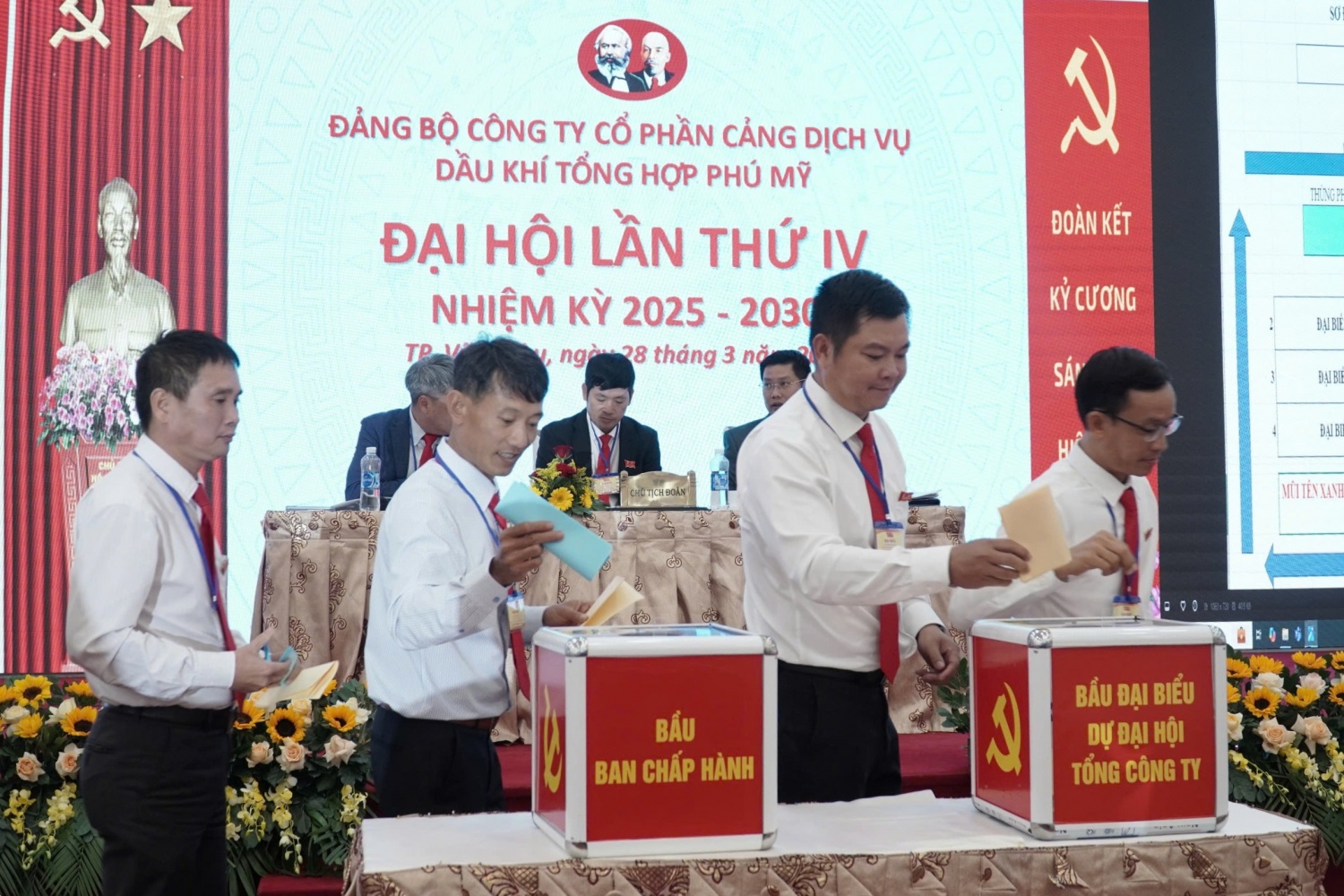 Đại hội tiến hành bầu Ban Chấp hành Đảng bộ PTSC Phú Mỹ nhiệm kỳ 2025-2030.