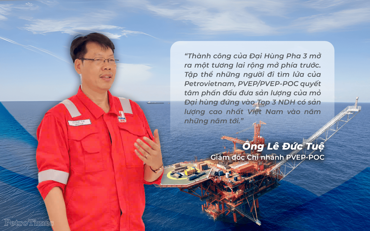 Ông Lê Đức Tuệ: Thành công của Đại Hùng pha 3 mở ra tương lai rộng mở phía trước.