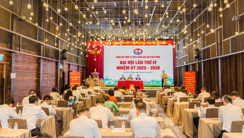 Toàn cảnh Đại hội Đảng bộ Công ty Điều hành Dầu khí Biển Đông nhiệm kỳ 2025-2030.