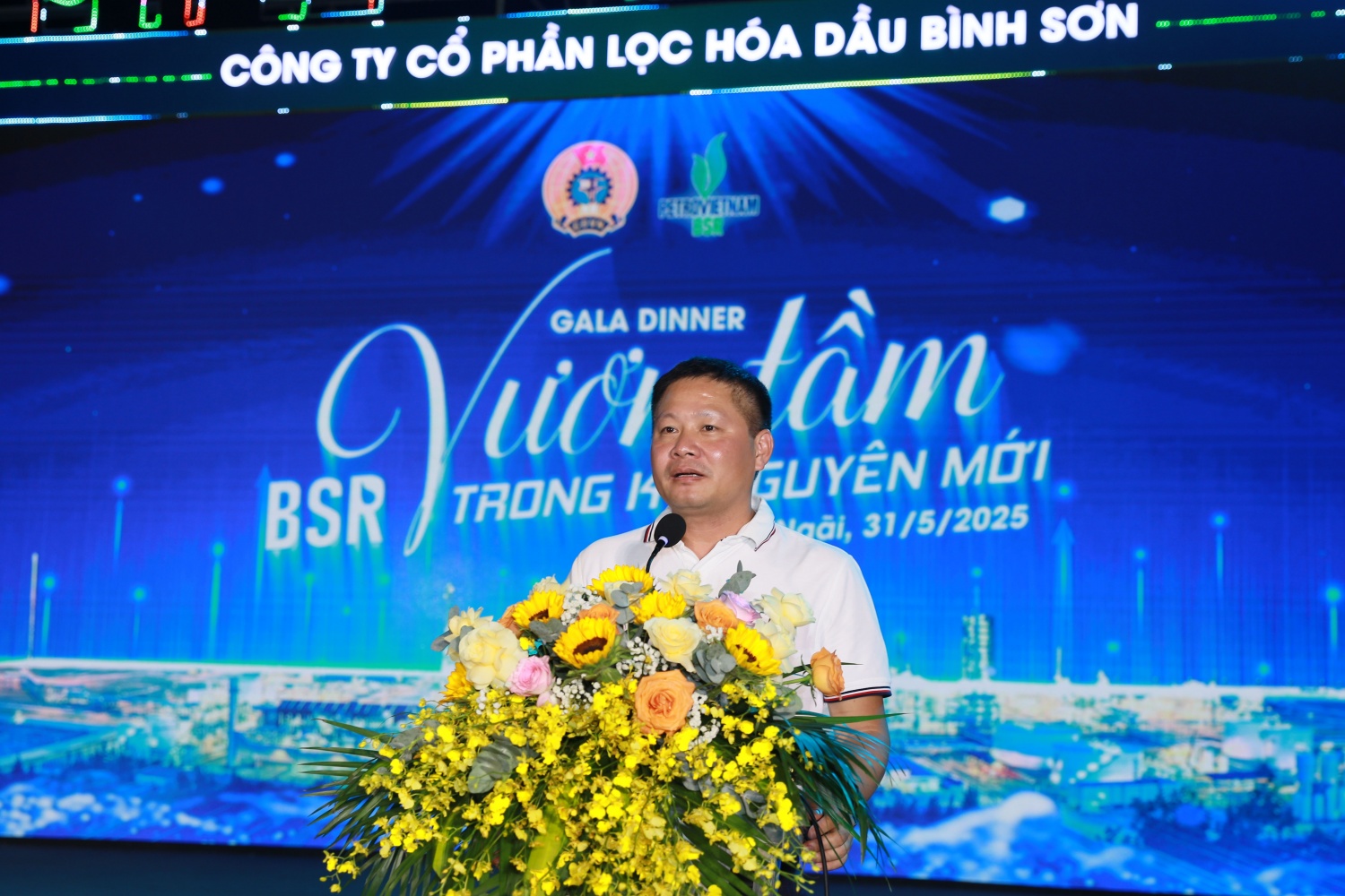 Ông Bùi Ngọc Dương - Chủ tịch HĐQT BSR đánh giá cao các hoạt động của Công đoàn và biểu dương tinh thần cống hiến của người lao động, góp phần đưa BSR phát triển bền vững.