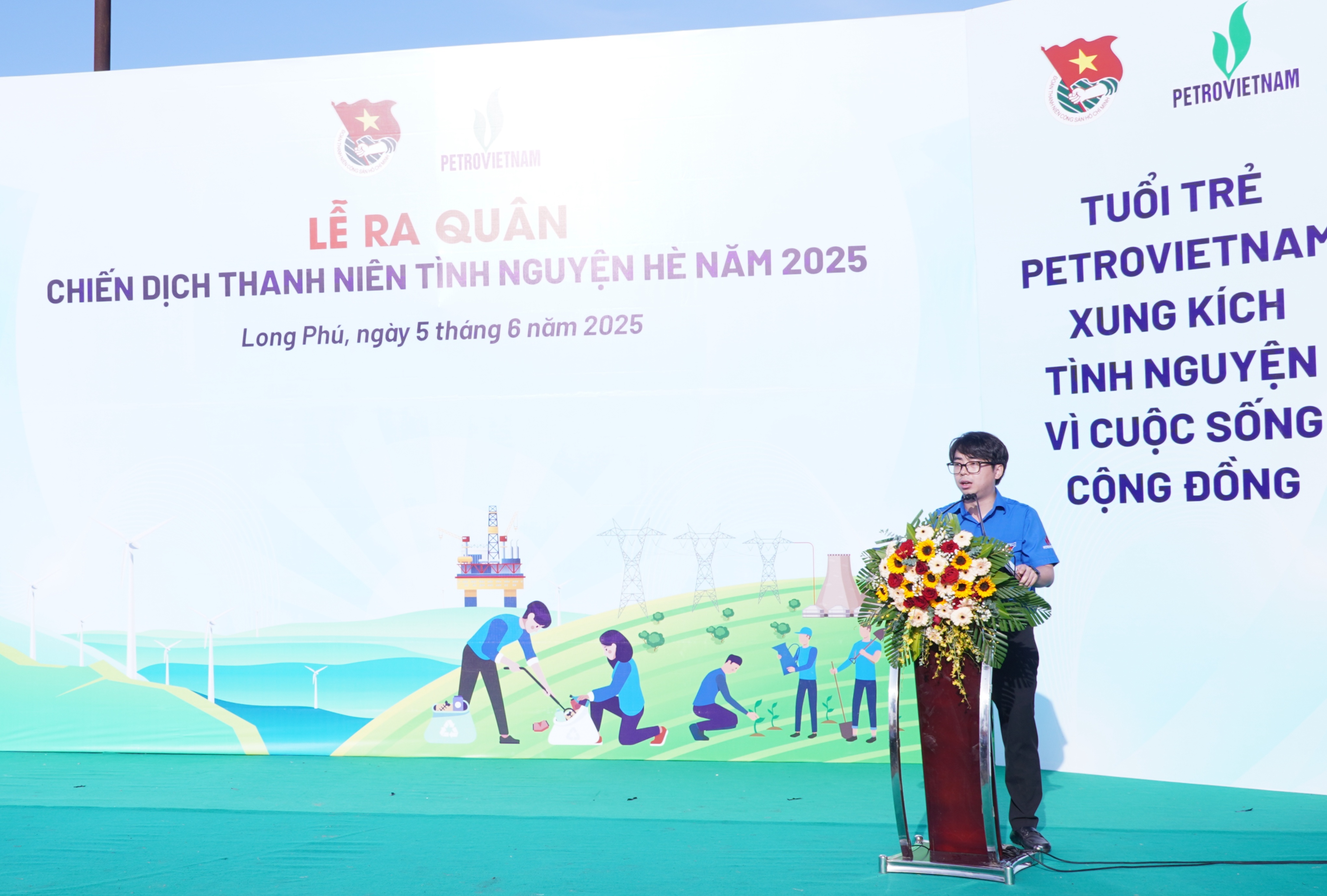 Đồng chí Phạm Đăng An, Bí thư Đoàn Thanh niên Petrovietnam đề nghị các cấp bộ Đoàn và toàn thể cán bộ, đoàn viên thanh niên Petrovietnam hiện tốt các nội dung Chiến dịch tình nguyện Hè 2025.