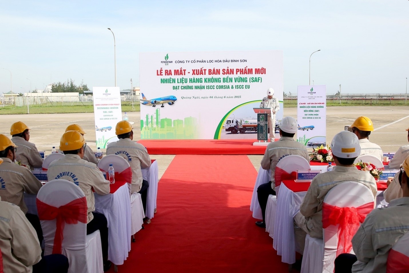 Launching ceremony and sale of the first commercial batch of sustainable aviation fuel (SAF) at BSR on June 4, 2025.