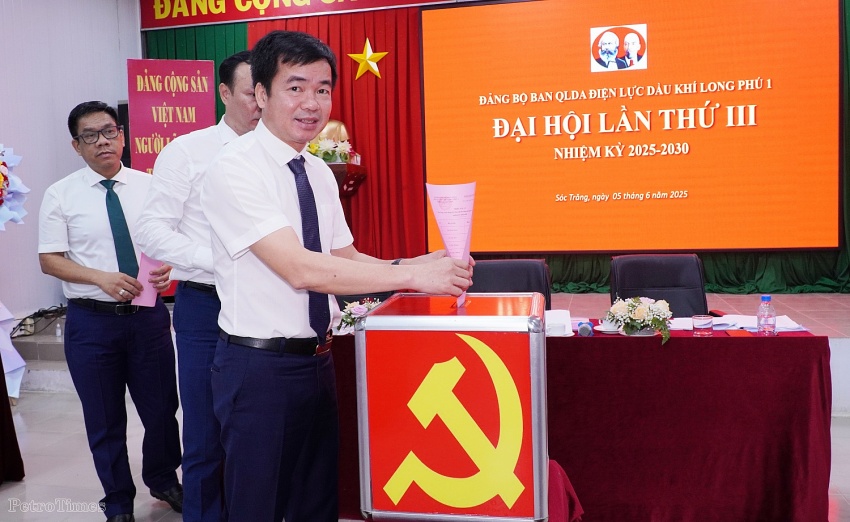 Công tác bầu cử Ban Chấp hành Đảng bộ Ban QLDA Long Phú 1 nhiệm kỳ 2025-2030