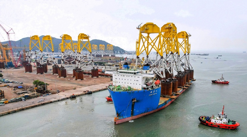 PTSC thực hiện thành công hợp đồng chế tạo 33 chân đế trụ điện gió dự án Greater Changhua.