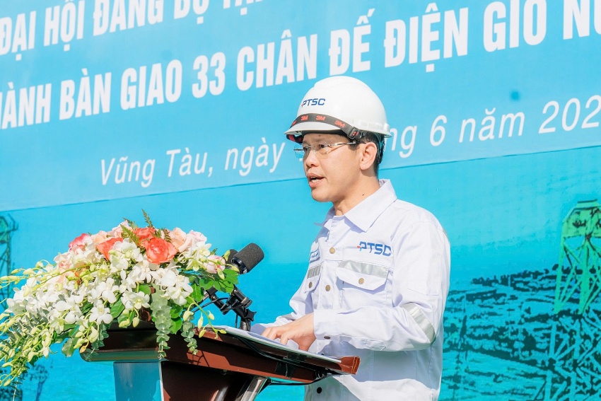 Ông Trần Hồ Bắc - Tổng Giám đốc PTSC tự hào chia sẻ về thành công của dự án chân đế điện gió ngoài khơi CHW2204.