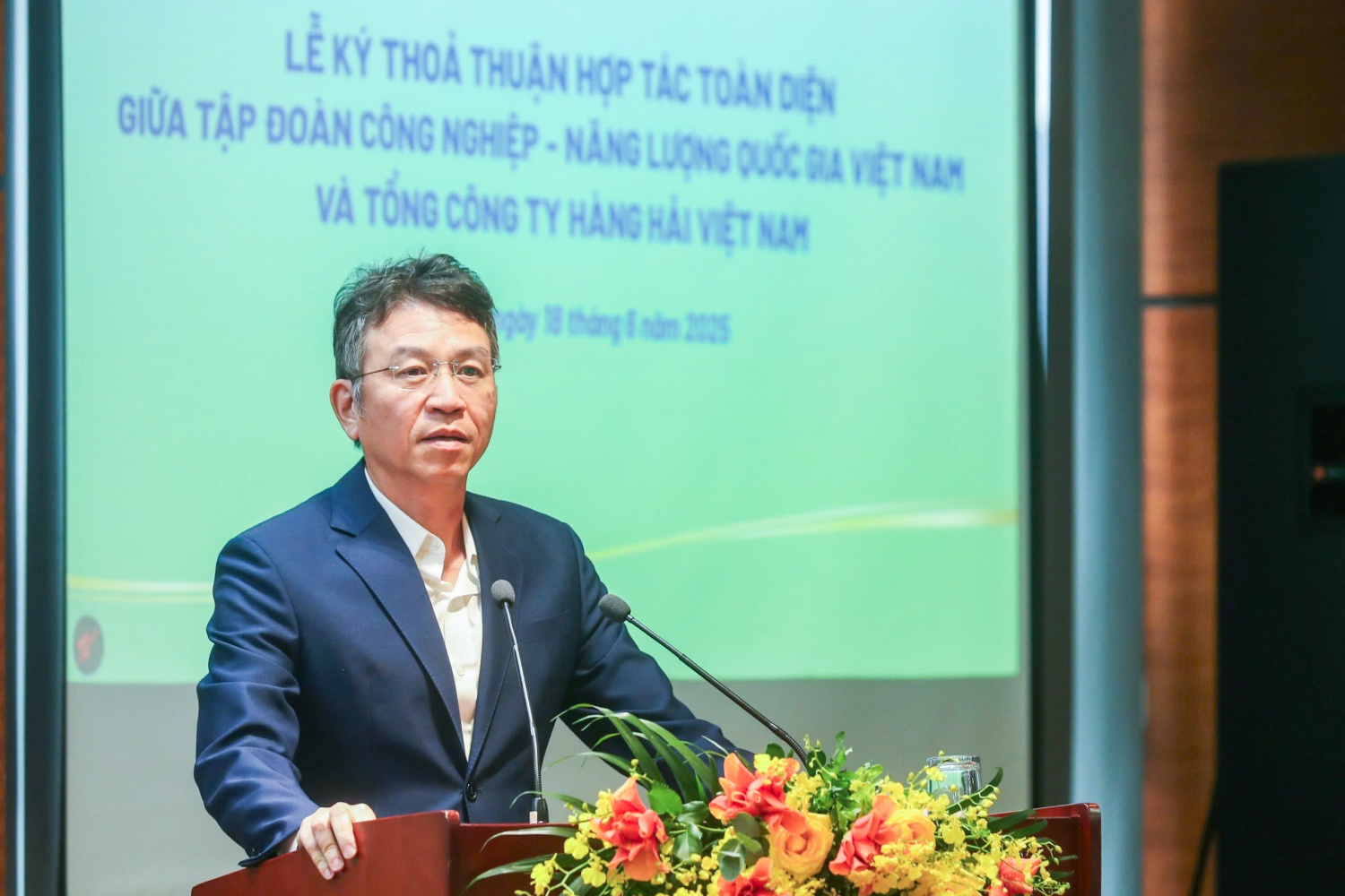 Chủ tịch HĐQT VIMC Lê Anh Sơn khẳng định việc hợp tác với Petrovietnam, doanh nghiệp số 1 Việt Nam, sẽ cơ sở để hai bên cùng nhau phát triển