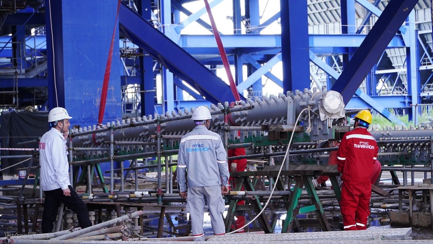 PTSC là nhà thầu chính đang triển khai thi công Lắp đặt Lò hơi của Nhà máy.
