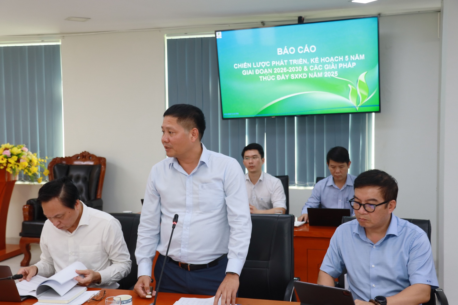 Ông Bùi Ngọc Dương - Chủ tịch HĐQT BSR báo cáo về chiến lược phát triển, kế hoạch 5 năm giai đoạn 2026-2030.