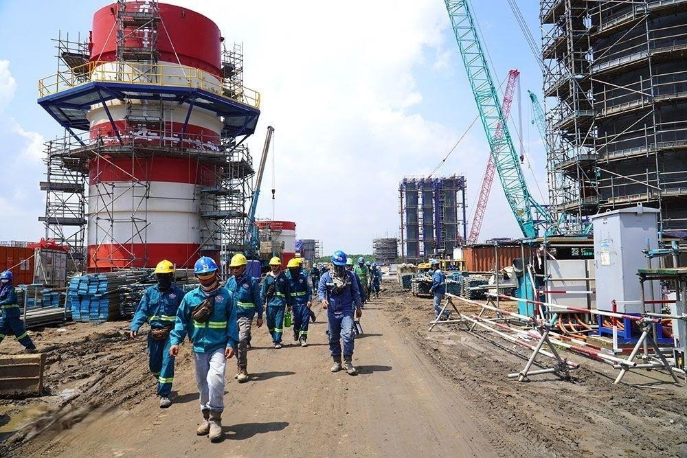 Người lao động trên công trường dự án Nhà máy điện Nhơn Trạch 3 và 4