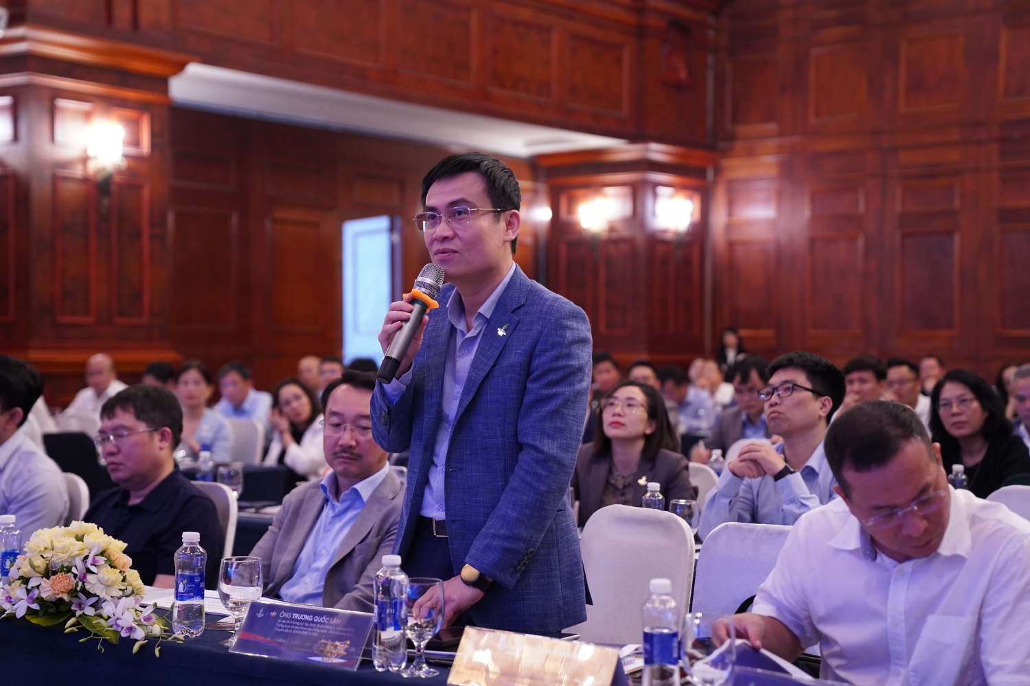 Chủ tịch HĐTV PVEP Trương Quốc Lâm - Trưởng Ban Chỉ đạo KHCN, Đổi mới sáng tạo và CĐS phát biểu chỉ đạo tạo Hội thảo báo cáo kết quả khảo sát CĐS