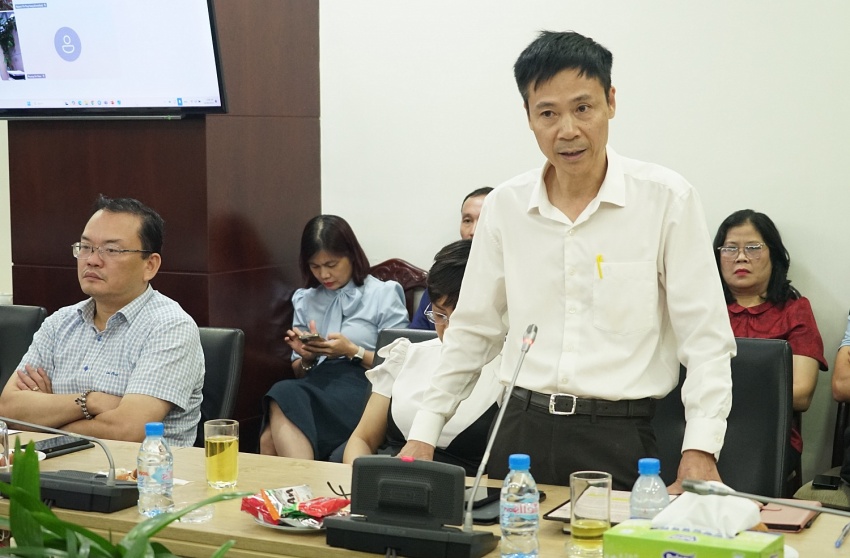 Ông Nguyễn Đức Hạnh - Chủ tịch Công đoàn PVCFC phát biểu tại Hội nghị góp ý văn kiện Đại hội Đảng bộ Tập đoàn, do Công đoàn Petrovietnam tổ chức.