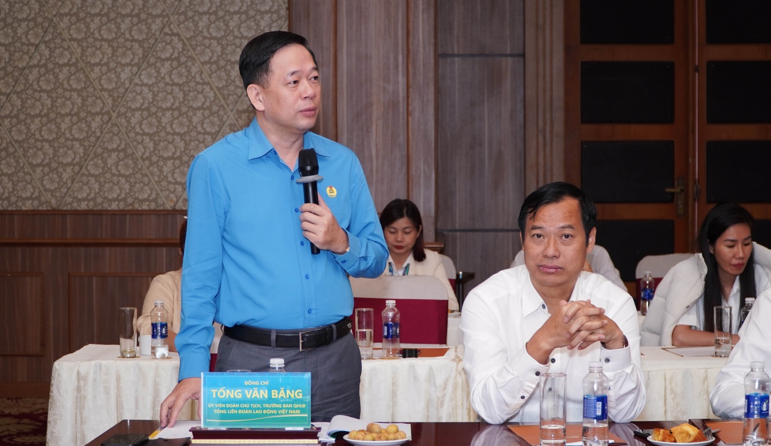 Ông Tống Văn Băng - Uỷ viên Đoàn Chủ tịch, Trưởng ban QHLĐ - Tổng LĐLĐ Việt Nam, ghi nhận và biểu dương sự sáng tạo, đổi mới và hiệu quả của tổ chức công đoàn ngành trong thời gian qua.