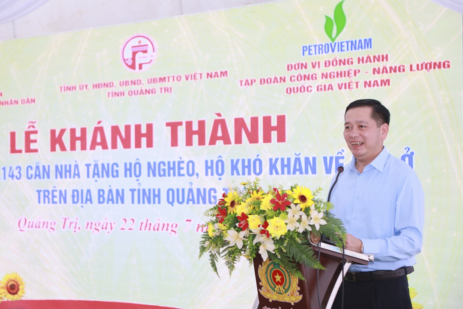 Đồng chí Nguyễn Long Hải - Phó Bí thư Thường trực Tỉnh ủy Quảng Trị nhấn mạnh sự hỗ trợ của Bộ Công an và Petrovietnam đã góp phần giúp tỉnh Quảng Trị hoàn thành sớm các chỉ tiêu của Đảng và Nhà nước giao phó. Đồng thời, góp phần đảm bảo đời sống của người dân vùng biên giới tỉnh, sớm ổn định cuộc sống và phấn đấu phát triển, đóng góp cho tỉnh nhà.