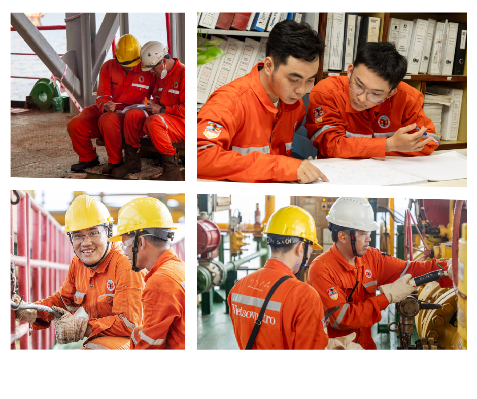 Điều đặc biệt tạo nên thành công của Xí nghiệp Khí 30 năm qua chính là tư duy sáng tạo đổi mới, không ngừng cải tiến – Ảnh: Các kỹ sư Xí nghiệp Khí họp bàn, trao đổi công việc.