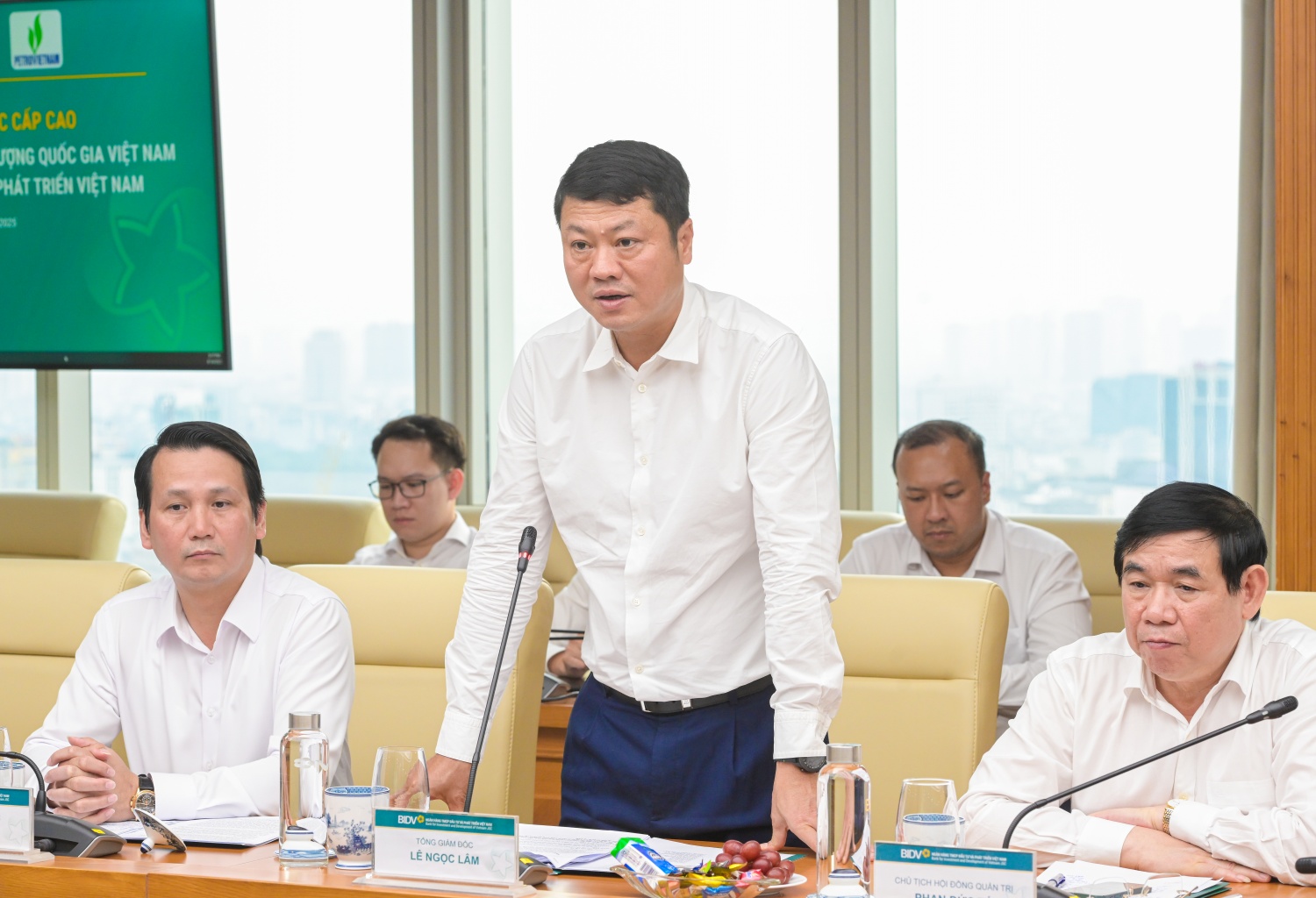 Tổng Giám đốc BIDV Lê Ngọc Lâm thông tin về kết quả thực hiện hợp tác giữa Petrovietnam và BIDV trong thời gian qua