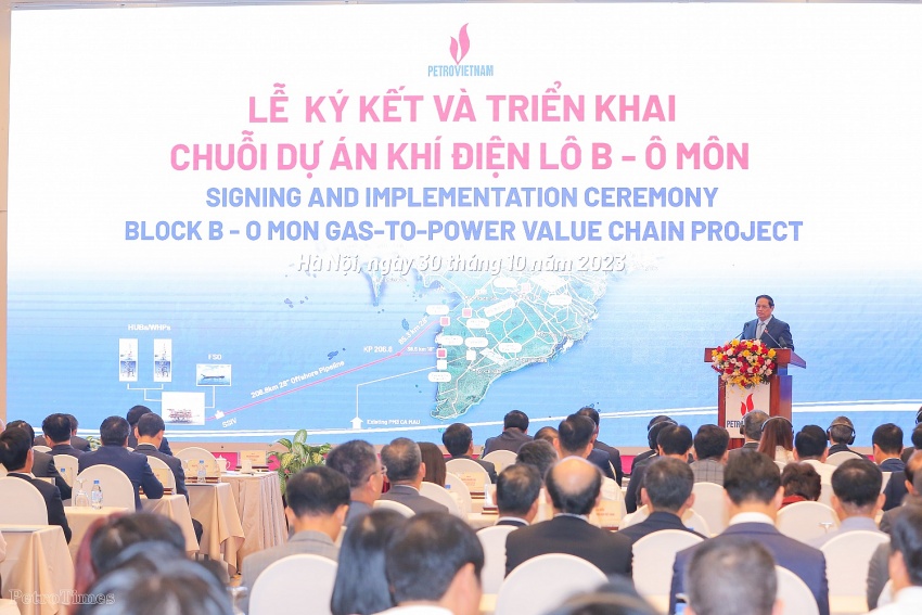 Thủ tướng Phạm Minh Chính phát biểu chỉ đạo tại Lễ ký kết và triển khai Chuỗi Dự án Khí Điện Lô B - Ô Môn.