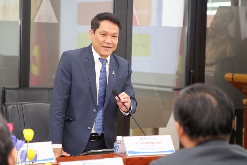 TS. Phan Minh Quốc Bình - Hiệu trưởng PVU phát biểu tại buổi lễ ký kết.