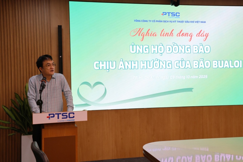 Ông Phan Thanh Tùng - Chủ tịch HĐQT PTSC bày tỏ hy vọng hoạt động quyên góp lần này sẽ mang lại những đóng góp thiết thực, chung tay cùng bà con vượt qua khó khăn sau thiên tai.