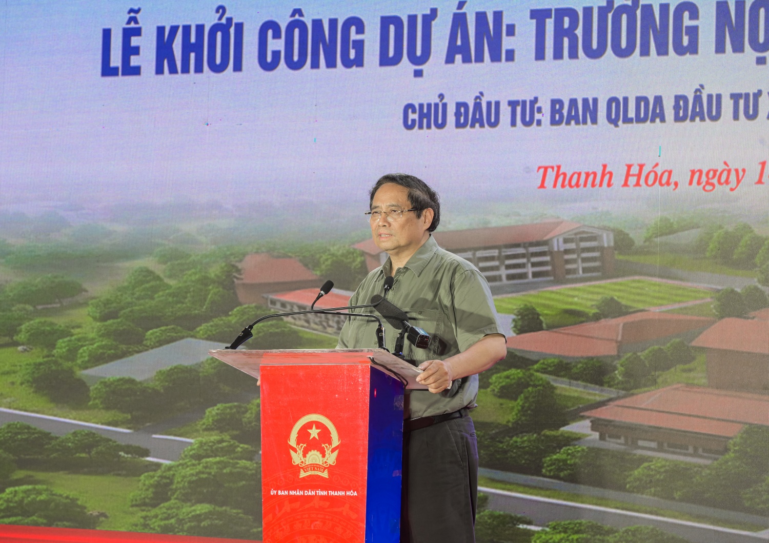 Thủ tướng Phạm Minh Chính phát biểu chỉ đạo tại lễ khởi công dự án