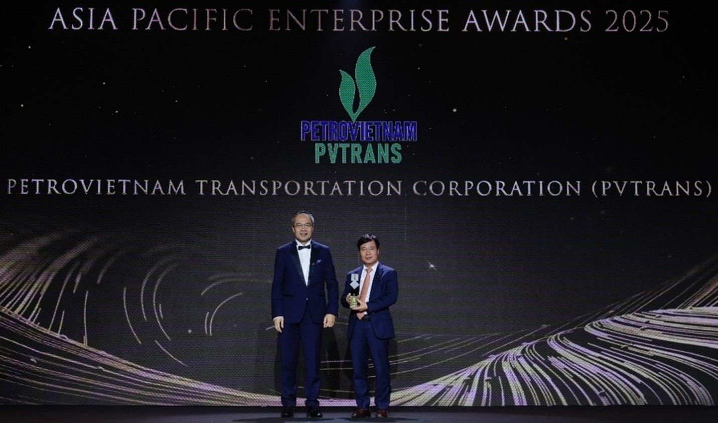 Năm 2025, PVTrans tiếp tục được vinh danh tại Giải thưởng Asia Pacific Enterprise Awards với 2 hạng mục danh giá.