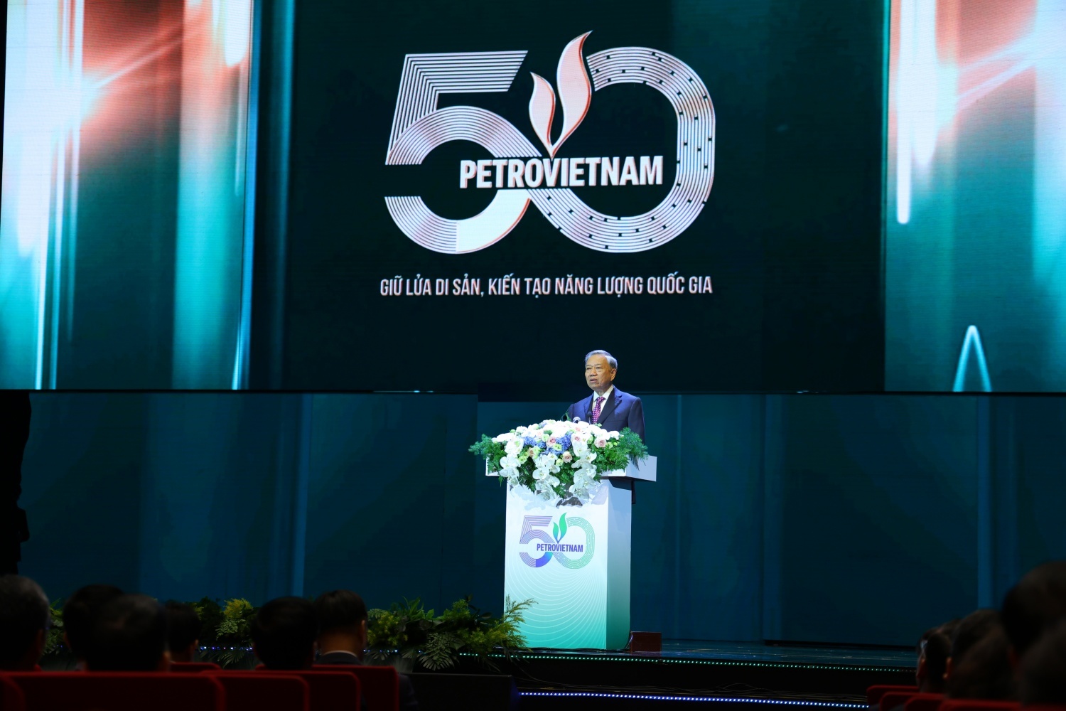 Tổng Bí thư Tô Lâm phát biểu tại Lễ kỷ niệm 50 năm thành lập Petrovietnam