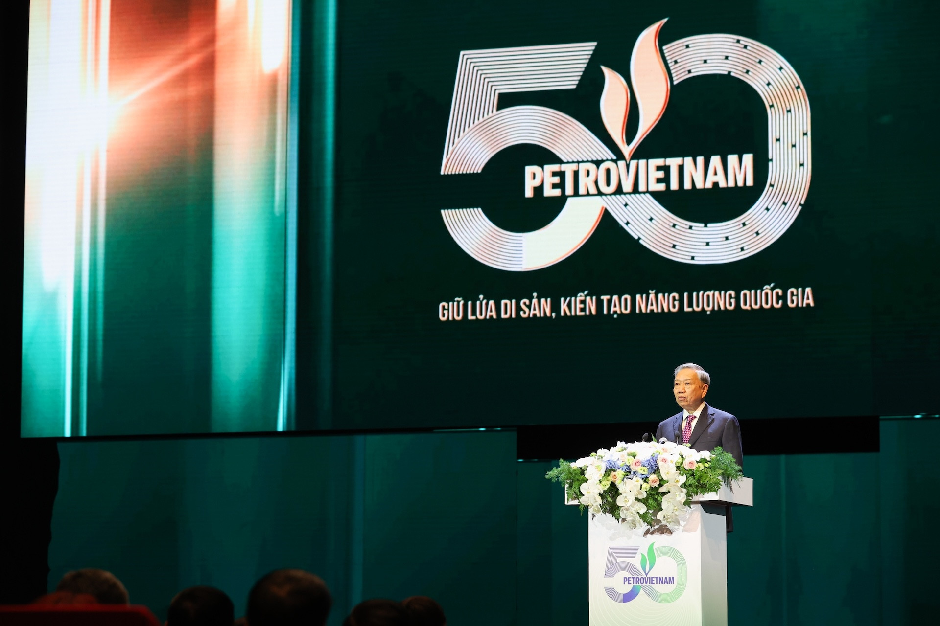 General Secretary To Lam speaks at Petrovietnam’s 50th anniversary ceremony. Photo: VGP