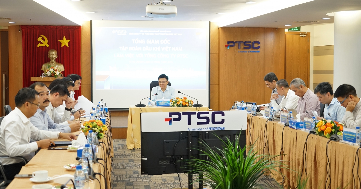 Tổng Giám đốc Petrovietnam Lê Mạnh Hùng làm việc với PTSC về kết quả sản xuất kinh doanh 6 tháng đầu năm 2022 Tổng Giám đốc Petrovietnam Lê Mạnh Hùng làm việc với PTSC về kết quả sản xuất kinh doanh 6 tháng đầu năm 2022