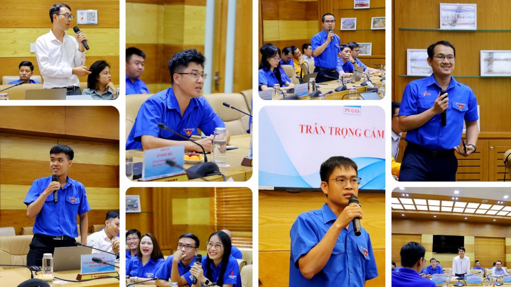 Hình 2: Các đoàn viên thanh niên KVT tích cực chia sẻ và thảo luận tại hội thảo Hình 2: Các đoàn viên thanh niên KVT tích cực chia sẻ và thảo luận tại hội thảo