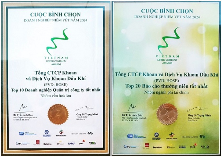 PV Drilling đạt giải cao tại Cuộc bình chọn Doanh nghiệp niêm yết năm 2024